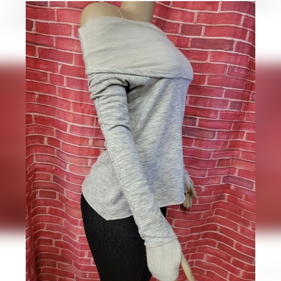 Free People FP Movement Womens Over It Pullover Knit Top Gray CowlNeck XS NEW - Picture 3 of 11